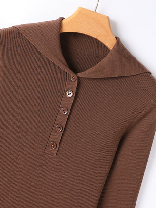 Wool Polo Knit with Beaded Details