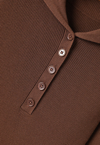 Wool Polo Knit with Beaded Details