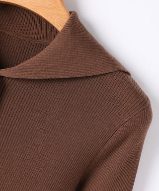 Wool Polo Knit with Beaded Details
