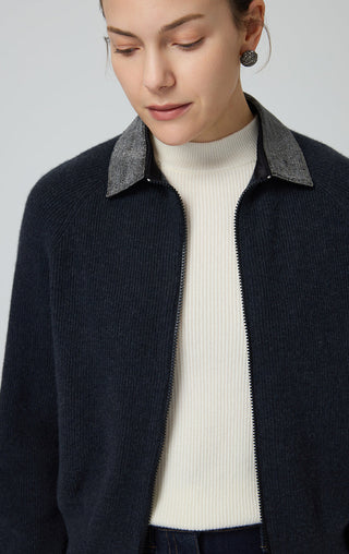 Wool Zip-Up Knit Jacket - serathinan 