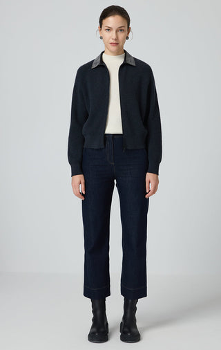 Wool Zip-Up Knit Jacket - serathinan 