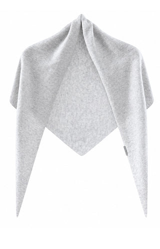 Light grey cashmere triangle wrap with draped pointed ends
