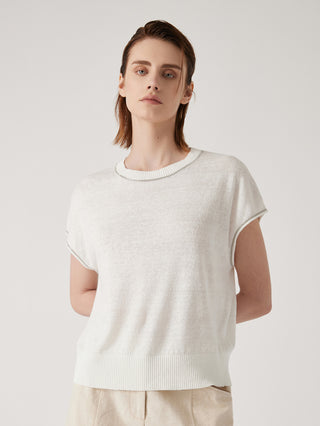 Women's Round neck linen top