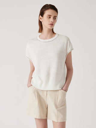 Women's Round neck linen top