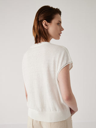 Women's Round neck linen top