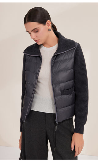 Wool-Blend Hooded Down Vest