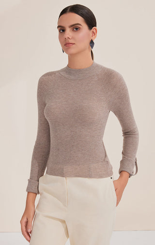 Women's Fine Wool Blend Fitted Knit Top