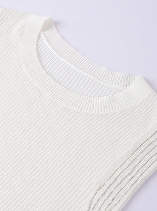 Sleeveless Wool Blend Top with Subtle Sparkle