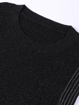 Sleeveless Wool Blend Top with Subtle Sparkle