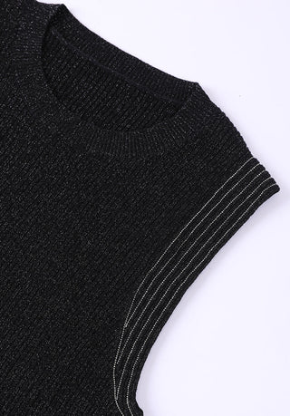 Sleeveless Wool Blend Top with Subtle Sparkle