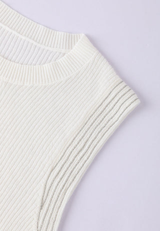 Sleeveless Wool Blend Top with Subtle Sparkle