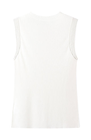 Sleeveless Wool Blend Top with Subtle Sparkle
