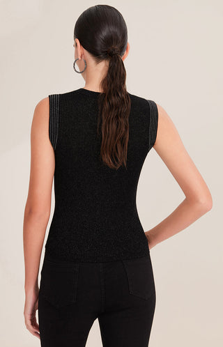 Sleeveless Wool Blend Top with Subtle Sparkle