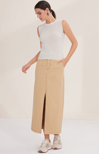 Sleeveless Wool Blend Top with Subtle Sparkle