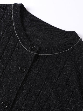 Black cardigan collar with contrast trim and button placket