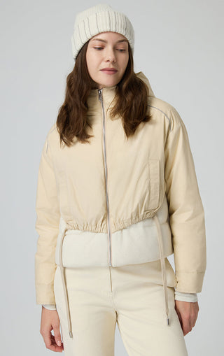 Women Short Down Jacket with Layered Effect
