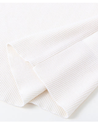 White knit camisole hem detail with ribbed texture