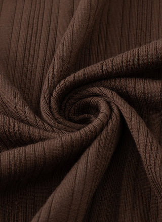 Wool Ribbed Knit Polo Cardigan