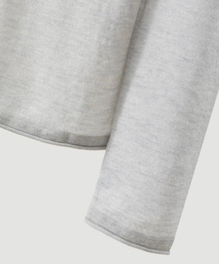 Wool Blend Chain-Detail Crew-Neck Knit Top