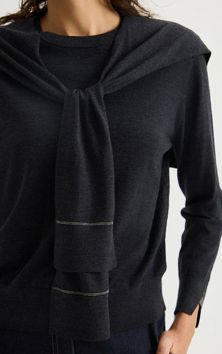 Wool Knit Cape Scarf