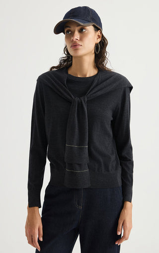 Wool Knit Cape Scarf