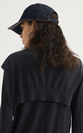 Wool Knit Cape Scarf