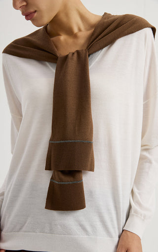 Wool Knit Cape Scarf