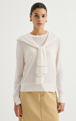 Wool Knit Cape Scarf