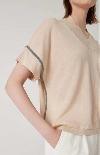 Women's Knit Linen Silk Tencel Top