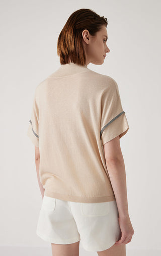 Women's Knit Linen Silk Tencel Top