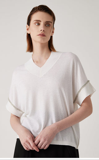 Women's Knit Linen Silk Tencel Top