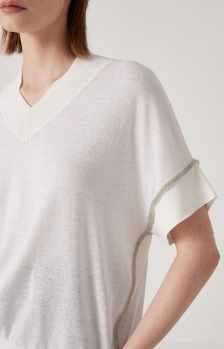 Women's Knit Linen Silk Tencel Top