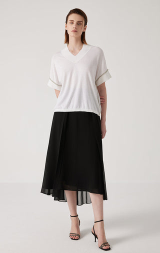 Women's Knit Linen Silk Tencel Top