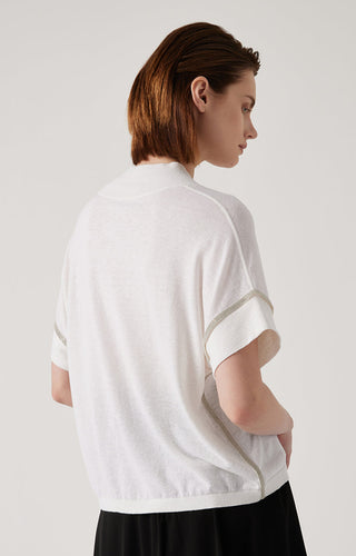 Women's Knit Linen Silk Tencel Top