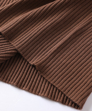 Wool Ribbed Zip Polo Sweater with Shimmer Pull