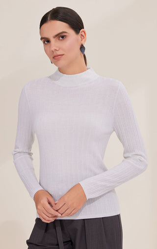 wool lightweight Ribbing turtleneck Sweater - serathinan 