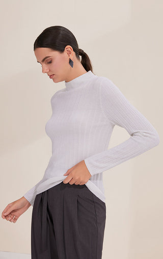 wool lightweight Ribbing turtleneck Sweater - serathinan 