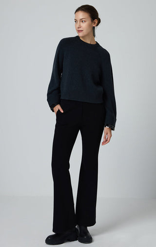 Sequin-Cuff Wool Knit Sweater - serathinan 