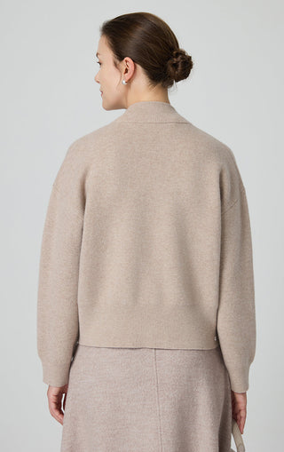 Wool and Cashmere Zip-Up Knit Jacket - serathinan 
