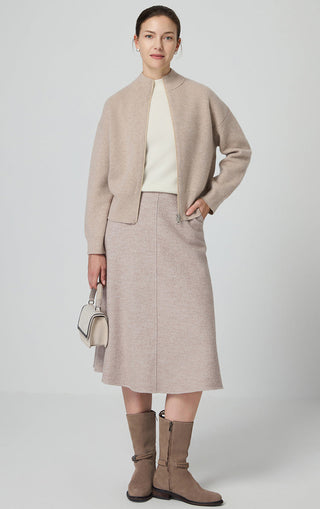 Wool and Cashmere Zip-Up Knit Jacket - serathinan 