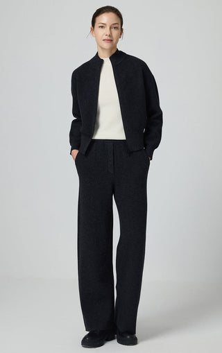 Wool and Cashmere Zip-Up Knit Jacket - serathinan 