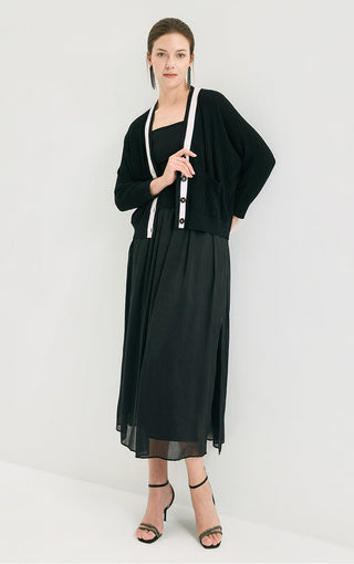 Linen Silk Blend Cable Knit Cardigan - serathinan 