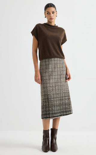 Cashmere Funnel-Neck Knit Top