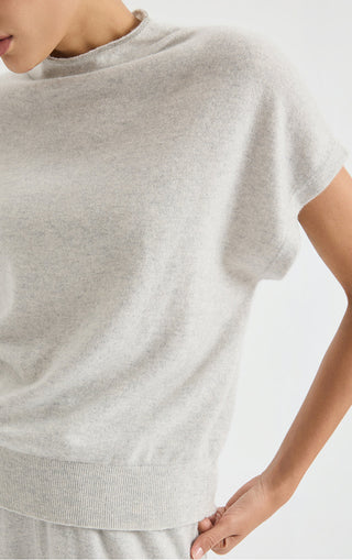 Cashmere Funnel-Neck Knit Top
