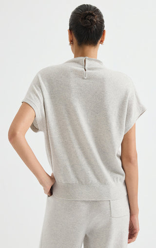 Cashmere Funnel-Neck Knit Top