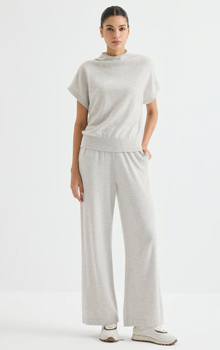 Cashmere Funnel-Neck Knit Top