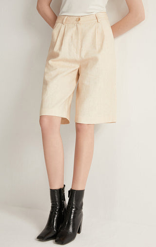 Women's Clothing High Waist Linen Shorts