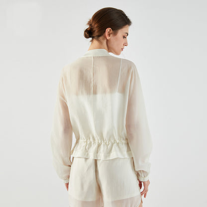 Women's Translucent Zip-up sweatshirt