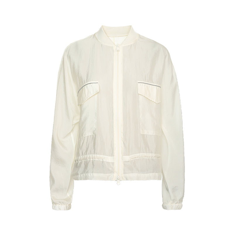 Women's Translucent Zip-up sweatshirt