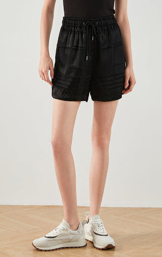 Women’s Silk Textured Drawstring Shorts